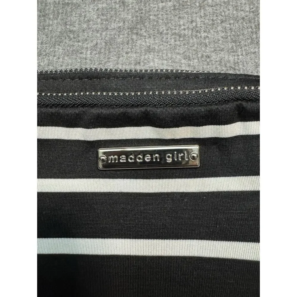 Madden Girl Black/ White Striped Crossbody Bag